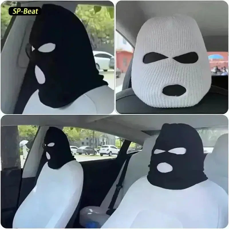 2-Pack Halloween Car Seat Headrest Covers – Masked Person Knit Design - Paul Wotton