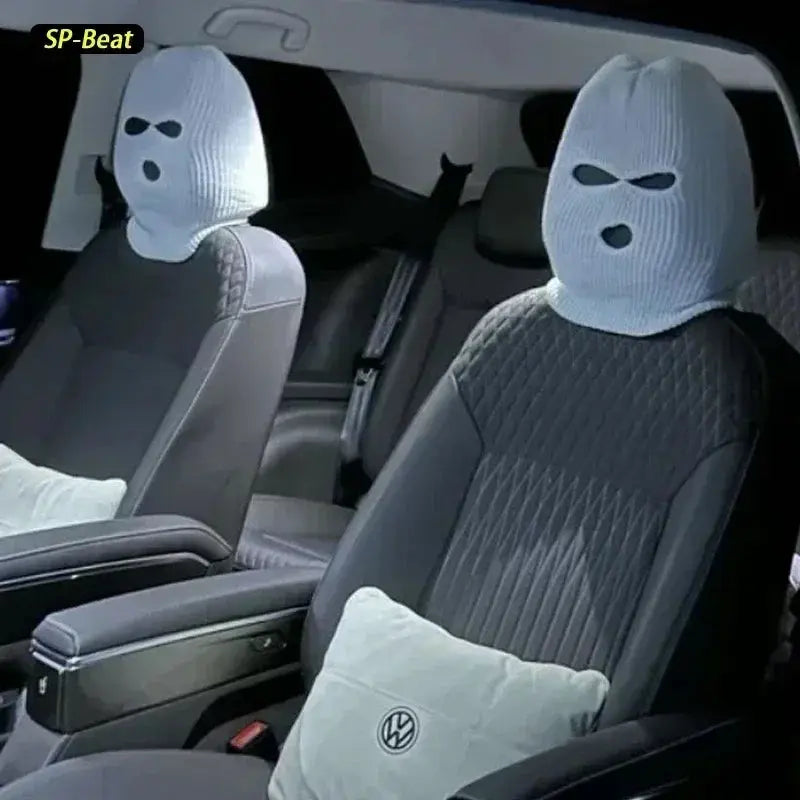 2-Pack Halloween Car Seat Headrest Covers – Masked Person Knit Design - Paul Wotton