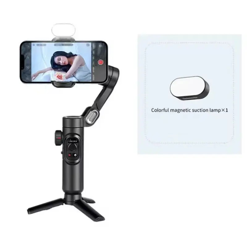 AOCHUAN 3-Axis Handheld Gimbal Stabilizer for Smartphone with Fill Light for Iphone Android Face Tracking Tiktok Vlog Smart XE - Paul Wotton