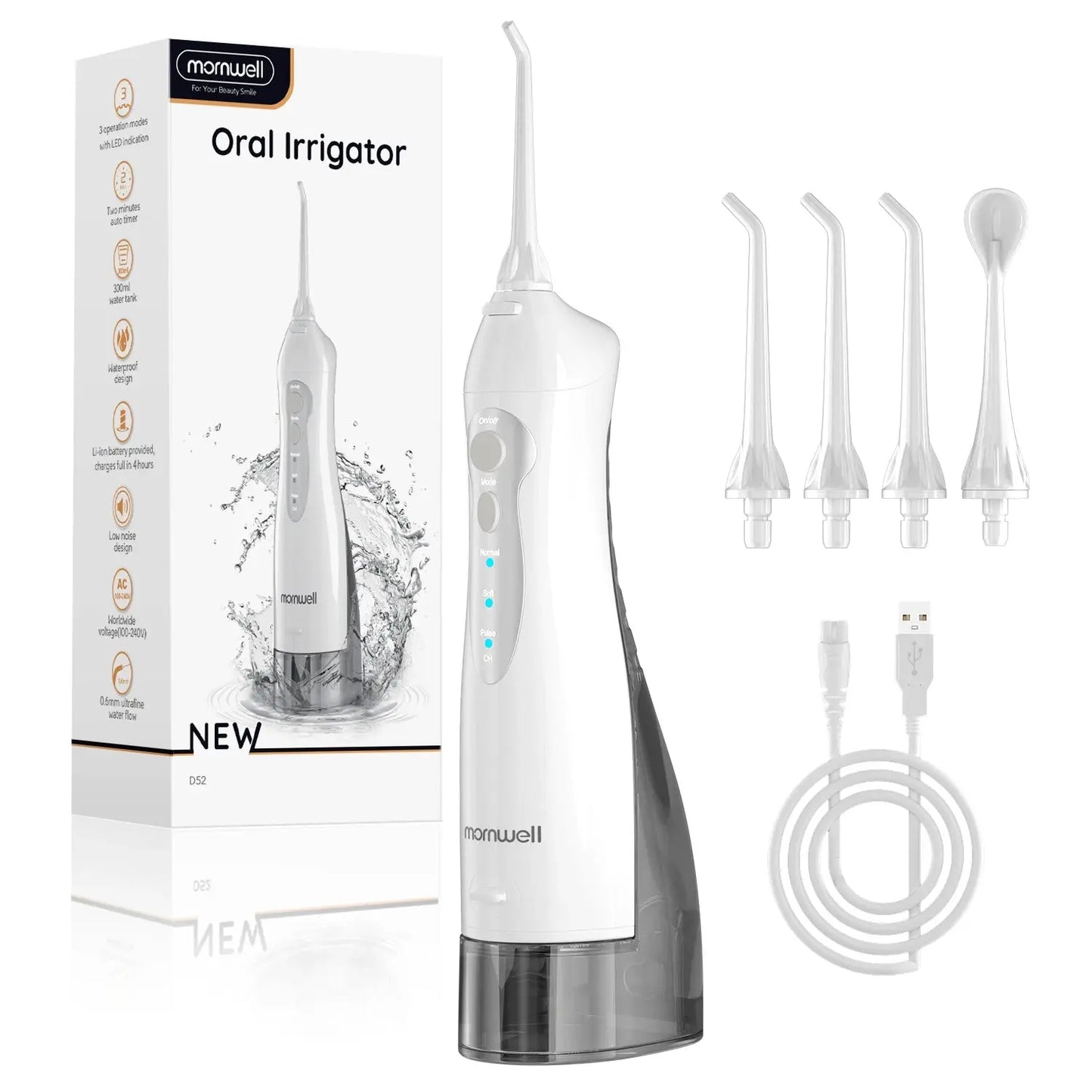 D52 Portable Oral Irrigator – Rechargeable Water Flosser - Paul Wotton