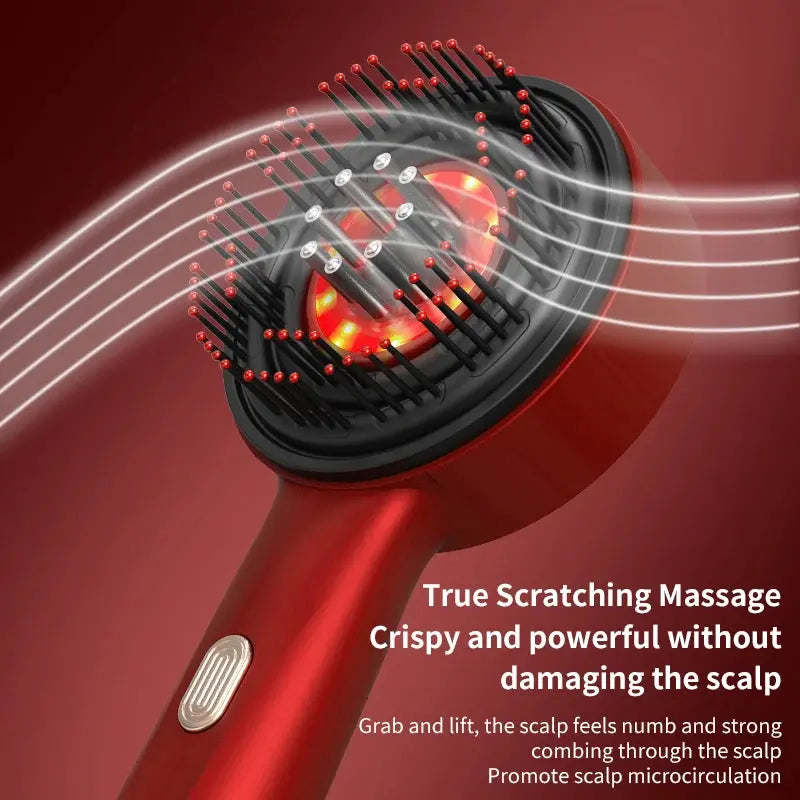 Electric Massage Comb Vibration Red Light Therapy Hair Growth Massage Scalp Brush anti Hair Loss Liquid Oil Applicator - Paul Wotton