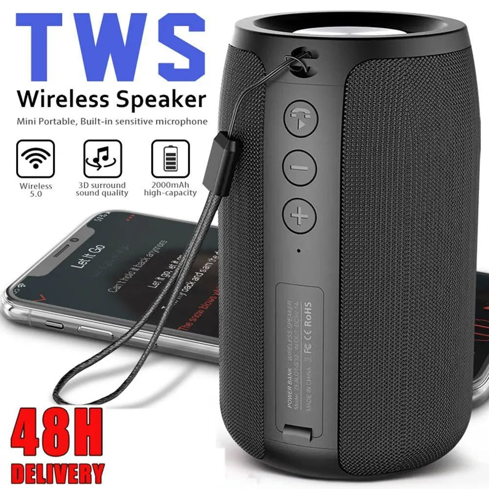 High Bass Ultra Loud Bluetooth Speakers Wireless Portable Speaker Outdoor - Paul Wotton