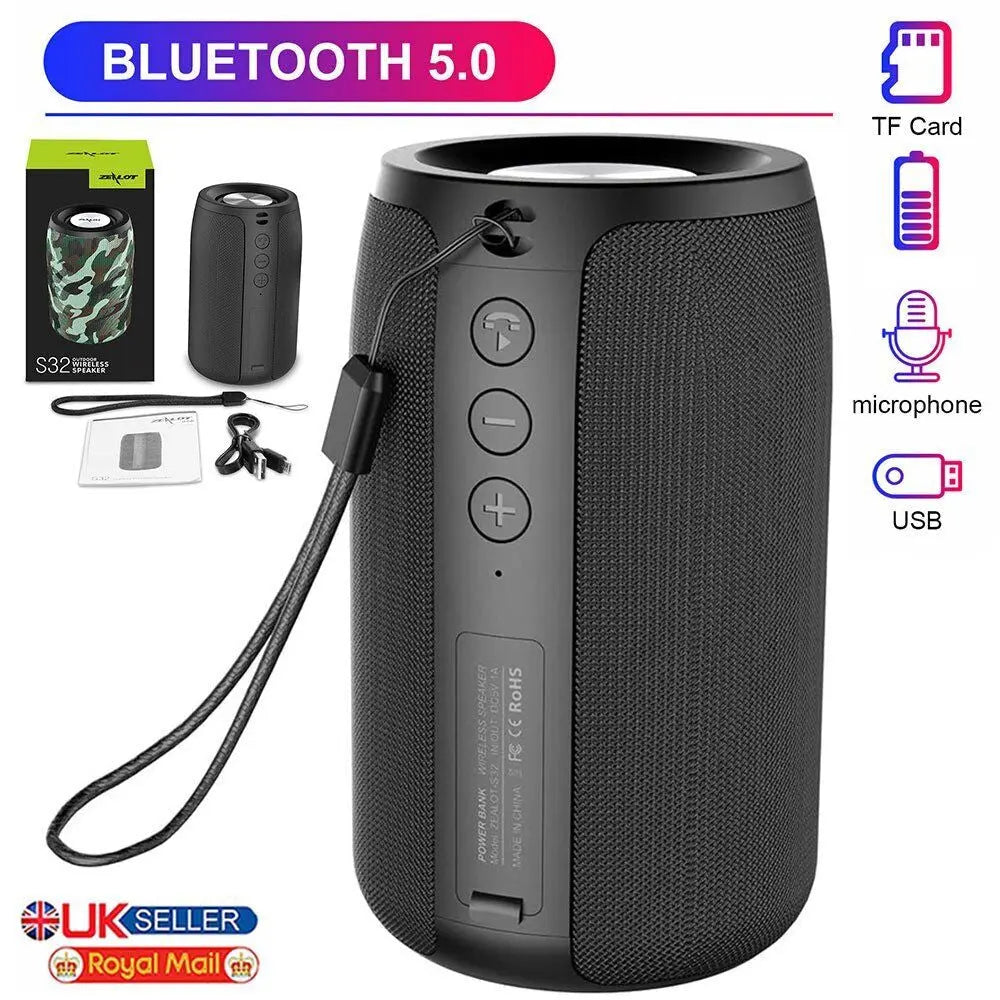 High Bass Ultra Loud Bluetooth Speakers Wireless Portable Speaker Outdoor - Paul Wotton