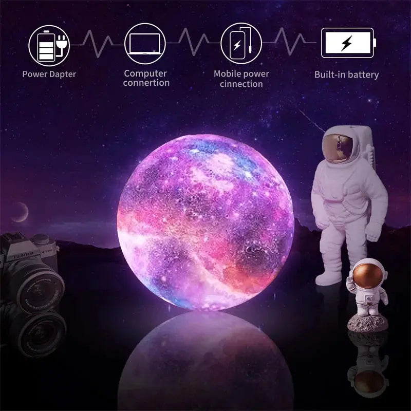 Moon Lamp Kids Night Light Galaxy Lamp 16 Colors LED 3D Star Moon Light Change Touch and Remote Control Galaxy Light for Gifts - Paul Wotton