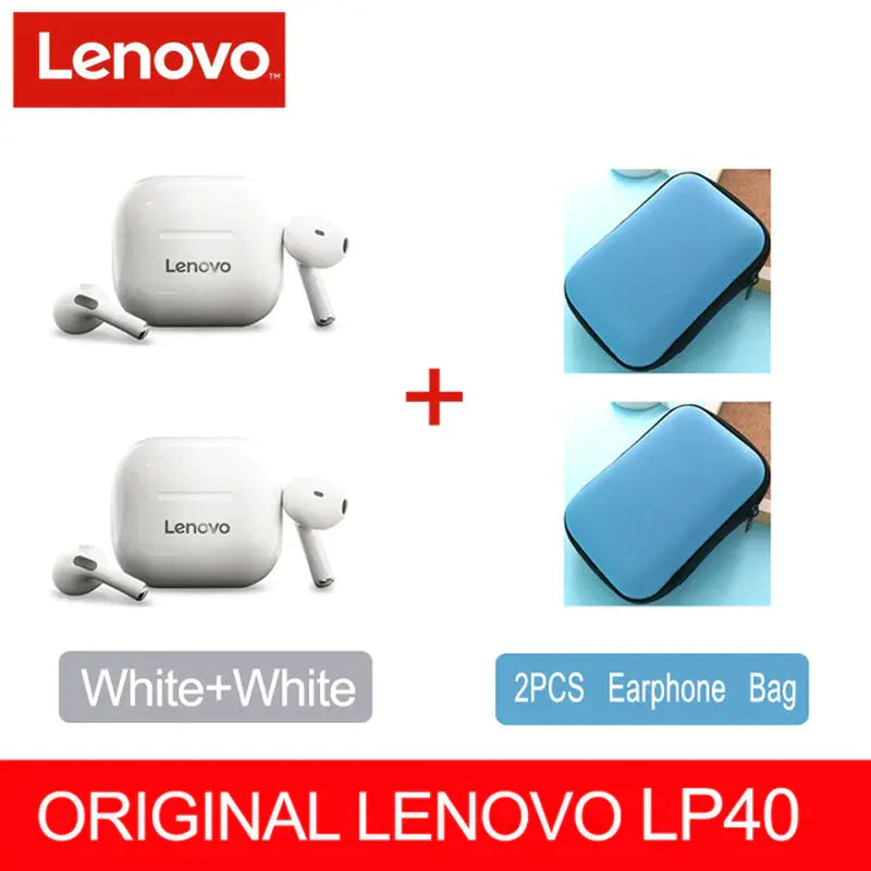 NEW Original Lenovo LP40 TWS Wireless Earphone Bluetooth 5.0 Dual Stereo Noise Reduction Bass Touch Control Long Standby 230Mah