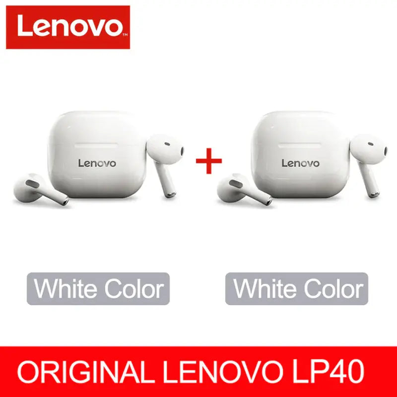 NEW Original Lenovo LP40 TWS Wireless Earphone Bluetooth 5.0 Dual Stereo Noise Reduction Bass Touch Control Long Standby 230Mah