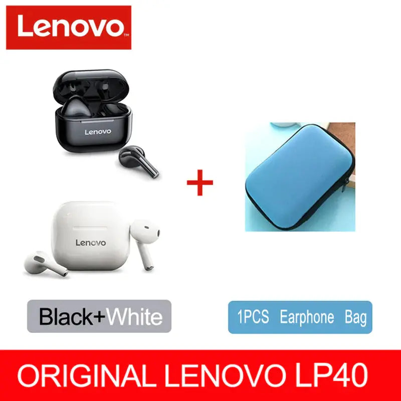 NEW Original Lenovo LP40 TWS Wireless Earphone Bluetooth 5.0 Dual Stereo Noise Reduction Bass Touch Control Long Standby 230Mah