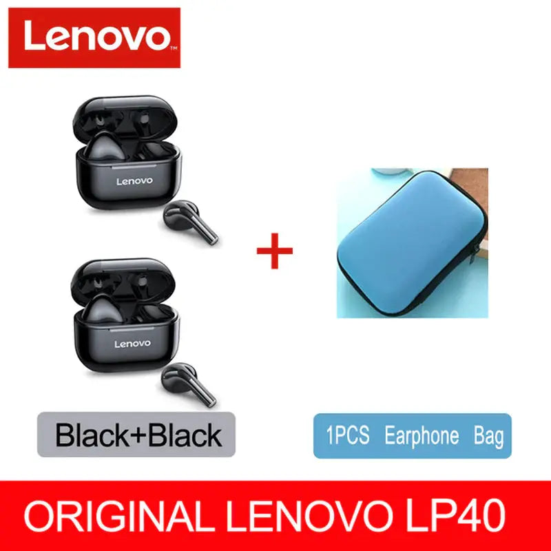 NEW Original Lenovo LP40 TWS Wireless Earphone Bluetooth 5.0 Dual Stereo Noise Reduction Bass Touch Control Long Standby 230Mah