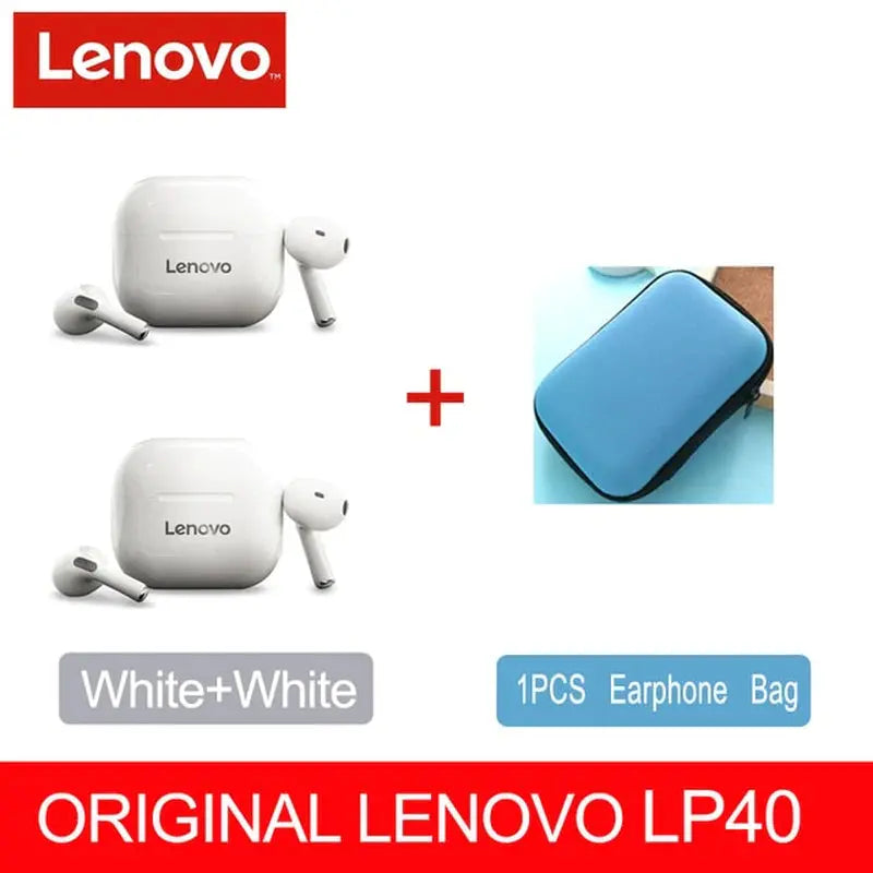 NEW Original Lenovo LP40 TWS Wireless Earphone Bluetooth 5.0 Dual Stereo Noise Reduction Bass Touch Control Long Standby 230Mah