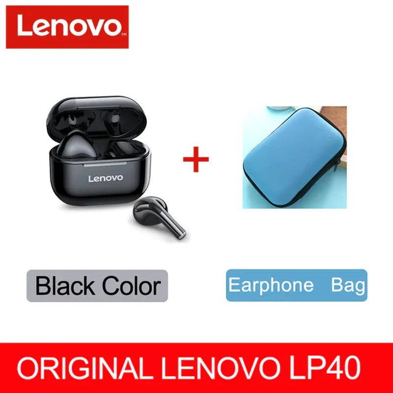 NEW Original Lenovo LP40 TWS Wireless Earphone Bluetooth 5.0 Dual Stereo Noise Reduction Bass Touch Control Long Standby 230Mah